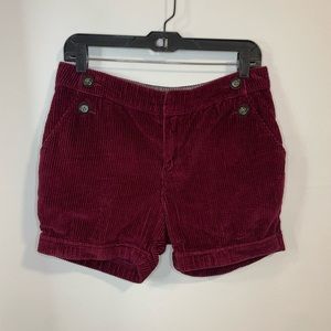 Anthropologie Daughters Of The Liberation Burgundy Corduroy Short Shorts Sz 8sma